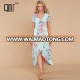 Middle age womens green floral summer maxi dress